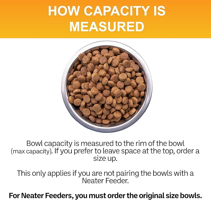 Neater Pet Brands 9 Cup (72 oz.) Stainless Steel Dog Bowls, Set of 2 Neater Feeder Replacement Bowls (Large Deluxe Model), Dog Food Bowl or Water Bowl, Dishwasher Safe Metal Dish for Large Dogs
