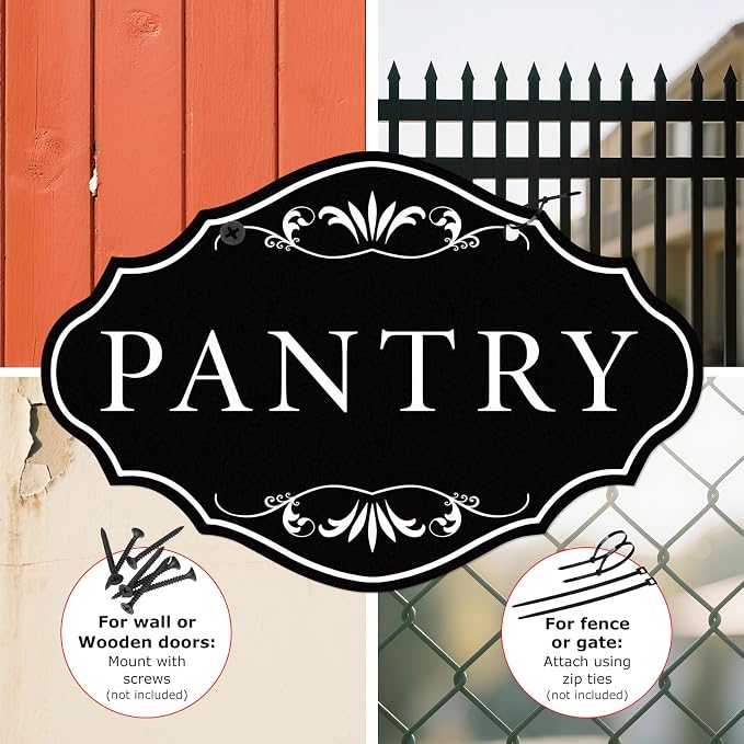 Large Pantry Sign 8" × 12" Rust-Proof Aluminum Metal Signs for Door | Pantry Wall Decor, Waterproof, for Kitchen, Home, Food Storage, Coffee Shop, Restaurant, Office Wall Decor - Image 4