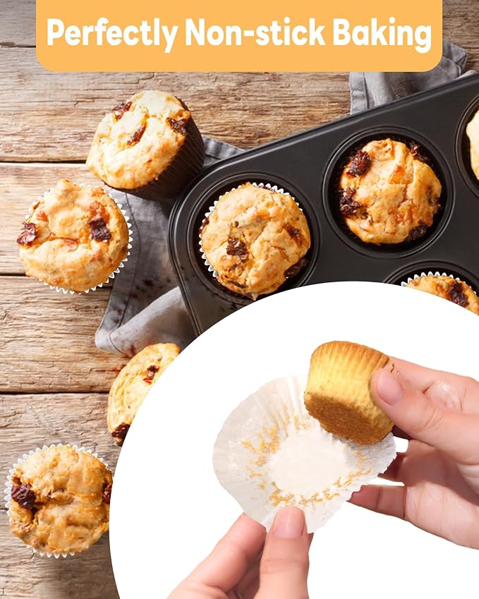 Bake Choice 400pcs White Cupcake Liners for Baking, Mini Muffin Liners | Greaseproof Muffin Liners,Non-Stick, Food Grade Cupcake Wrapper for for Party, Wedding, Birthday, Christmas, Valentines - Image 2