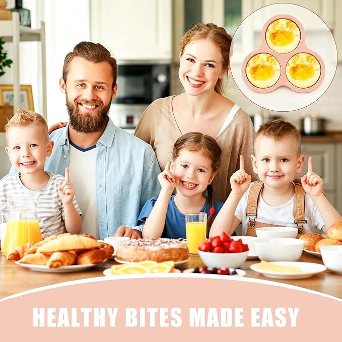 2 Pack 4 Inch Air Fryer Silicone Egg Molds Food Grade Non-Stick Heat Resistant Reusable Jumbo Round Muffin Pans for Egg Bites Breakfast Sandwiches Hamburger Buns Tart Pancake Baking - Image 7