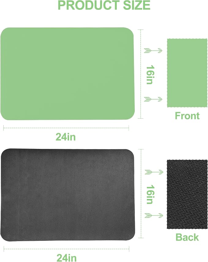 Dish Drying Mat for Kitchen Counter, 12"x19" Pad with Rubber Backed (Green) | Hide Stain Anti Absorbent for Kitchen Counter, Non-slip Drying Mat for Coffee Machine Dish Rack - Image 5