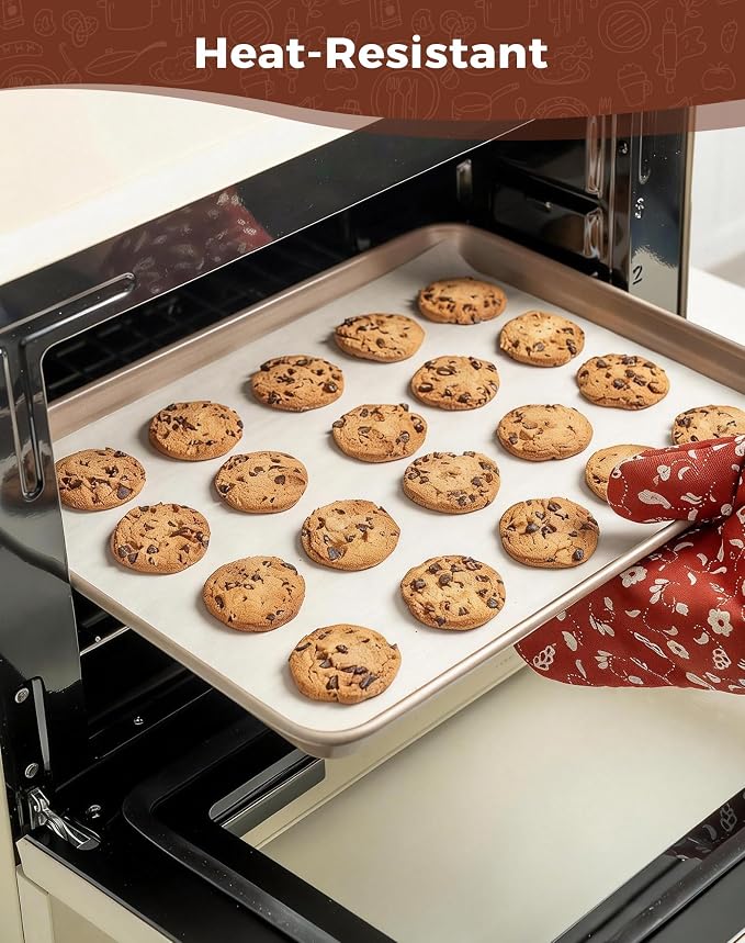 12x16 Parchment Paper Sheets – 80 Precut, Unbleached, Non-Stick Sheets for Half Baking Sheet, Flat-Packed (No Folds/Creases) & Oven Safe, Gift Box for Baking, Air Fryer & Microwave - Image 5