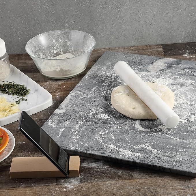 African Natural Marble French Rolling Pin, 16inch Non-Stick Rolling Pin for Baking, Dough Roller for Pasta, Dumpling, Fondant, Pie, Bread, Pizza, Kitchen Baking Tools(Namib Fantasy) - Image 7