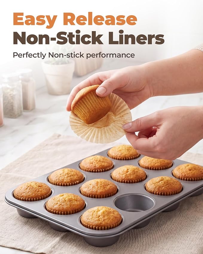 Bake Choice 200pcs Standard Cupcake Liners for Baking, Muffin Liners | Non-stick, Natural, Food-grade, Greaseproof Parchment , Cupcake Wrapper for Party, Christmas, Gift - Image 2
