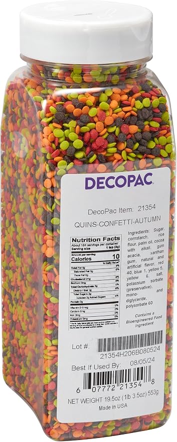 DECOPAC Autumn Thanksgiving Quins Fancy Sprinkles, 19.5oz, Candy Sprinkles in Handheld Container, Edible Sprinkles For Celebration Cakes, Cupcakes, Cookies - Image 6