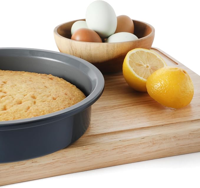 Calphalon Legacy 8 Inch Round Cake Pan, PFA Free Nonstick Bread Pan Bakeware, Heavy Gauge Steel Baking Dish for Even Heating, Oven Safe Round Baking Pan for Cakes, Brownies, Bread - Image 3