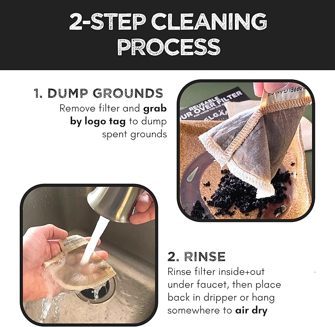 (2-Pack) Reusable Organic Cotton Filters for Hario V60 and Origami Style Pourover Coffee Filters, Ceramic Cup, Glass, Plastic Dripper (Size 01, 1-2 Cups)