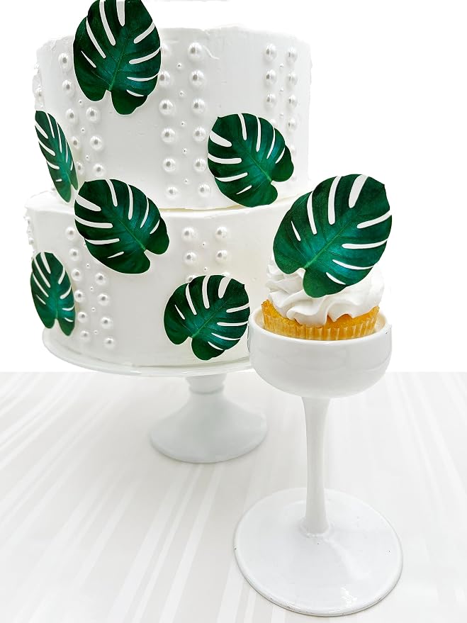 Sugar Robot - Edible Monstera Leaves Decor - Small Size - Edible leaves for cake decorating - Premium Crafted - Made in the USA Cake -Set of 24 (Monstera Leaf) - Image 9