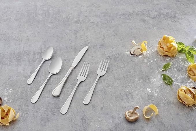 Oneida Flight 20-Piece 18/0 Silverware Set for 4, Flatware | mirror finish, dishwasher safe | includes knives, forks, and spoons | cutlery set for kitchen and dining - Image 7