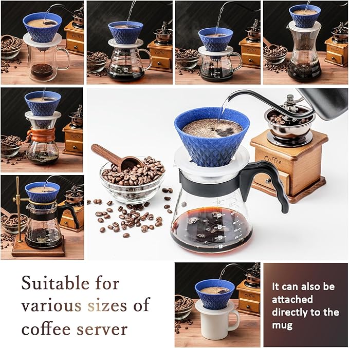 Ceramic Reusable Coffee Filter Pour Over Dripper Paperless Sustinable ekubo 1-4 Cup Made in Japan (Yellow)