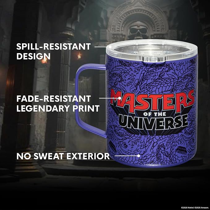 Dragon Glassware x Masters of the Universe Steel Camp Mug, 12 oz - Skeletor | Insulated Stainless Steel Mug for Coffee, Tea, Matcha, Hot Beverages; Official Masters of the Universe 2026 Movie Mug - Image 4