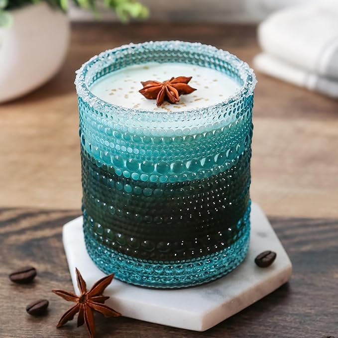 Kate Aspen Hobnail Beaded Drinking Glasses Vintage Glassware Set | Cocktail Glass Set, Juice Glass, Water Cups | Makes A Great Hostess Gift, Gift for Newlyweds (Aqua Blue) - Image 2