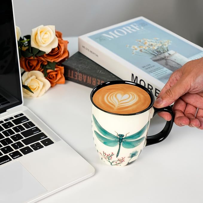 16 oz Dragonfly Mug - Color Changing Ceramic Coffee Cup - Ideal Gift for Women Dragonfly Gifts for Women - Image 6