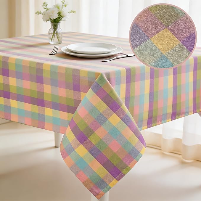 Urban Villa Tablecloth Cotton Tabletop 60x102 (8-10 Seats) Easter Checks - Image 2