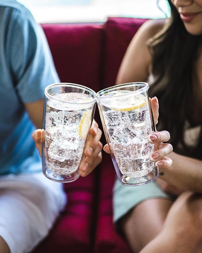 Tervis Clear & Colorful Tabletop Made in USA Double Walled Insulated Tumbler Travel Cup Keeps Drinks Cold & Hot, 16oz - 4pk, Quartz - Image 3