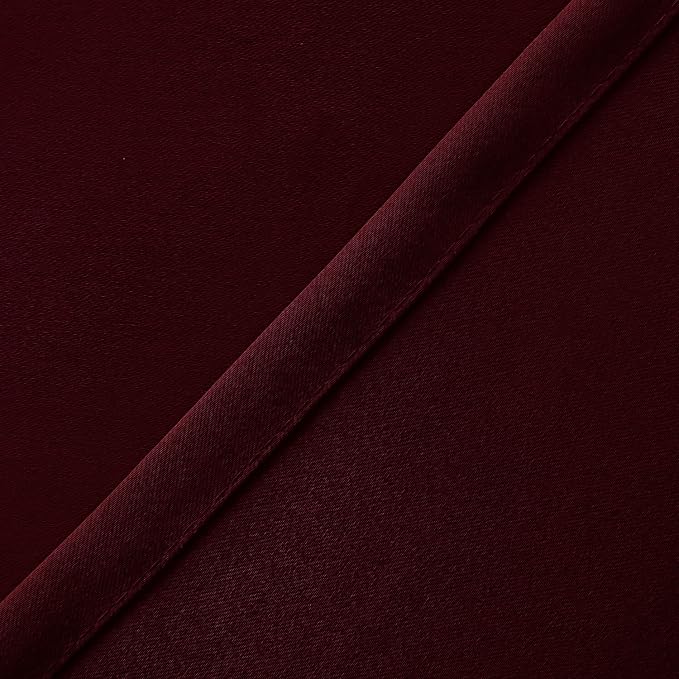 Hiasan Valance Curtains for Kitchen Blackout Thermal Insulated Solid Window Curtain Valance, Burgundy, 42 x 18 Inches, 1 Panel - Image 3