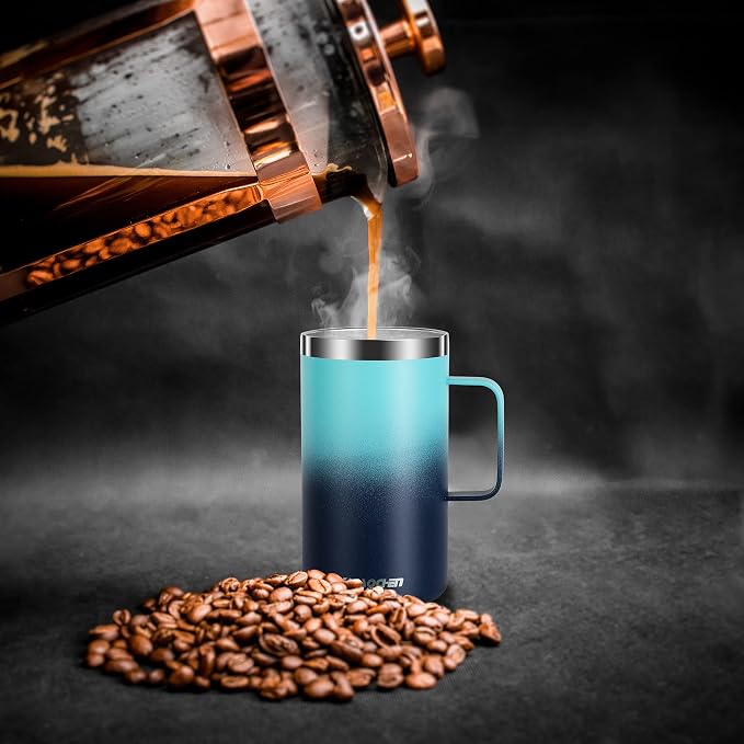 KXIAOCHEN 20 oz Insulated Coffee Mug, Coffee Cup with Lid and Wide Handle | 18/8 stainless steel, 6+ hours hot or 12+ hours cold, wide mouth, no-sweat exterior, for office, work, home and camping - Image 7