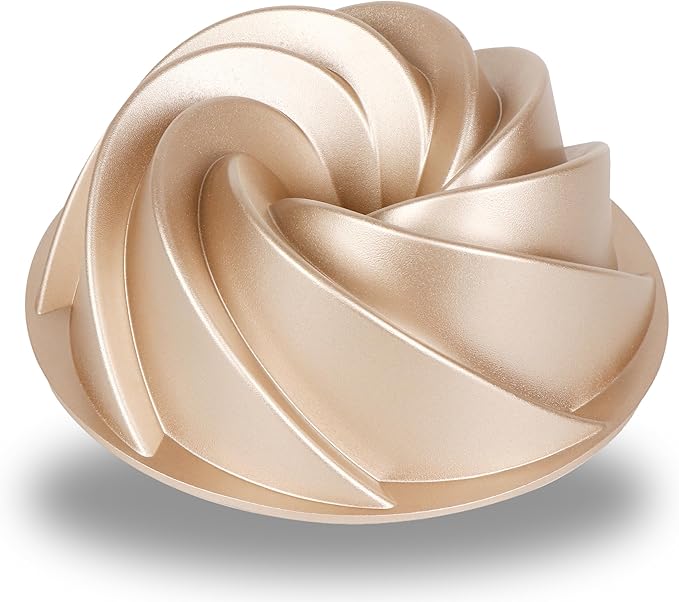 Baker's Secret Nonstick Fluted Cake Pans, Perfect for Fluted Cakes, Die Cast Aluminum Cake Pans, 2 Layers Non-stick Coating For Easy Release, Cake Pan - Cast Aluminum Collection (Marissa) by BakersSecret