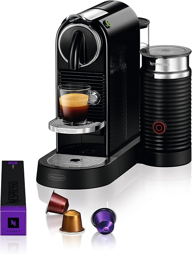 Nespresso CitiZ Coffee and Espresso Machine by De'Longhi with Milk Frother, Black, 9.3 x 14.6 x 10.9 inches | Limousine black espresso machine with integrated milk frother for cappuccinos and lattes. 19 bar pump with fast heat-up. - Image 3