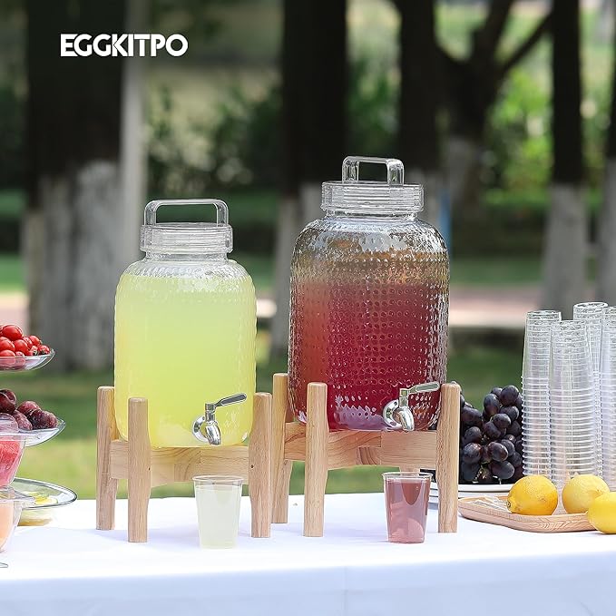 EGGKITPO 1.5 Gallon Polycarbonate Drink Dispensers for Parties 304 Stainless Steel Spigot Lemonade Dispenser with Stand Holloween Water Dispenser for Wedding Sun Tea Jar Laundry Detergent BPF FREE