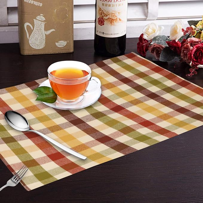 Urban Villa Two Tone Placemat Cotton Tablemat 14x20 (Set of 6) Harvest - Image 3