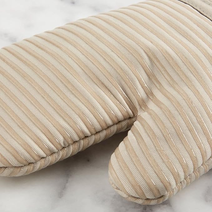 KITCHENAID Quilted Cotton Terry Cloth Oven Mitt, Pot Holder, Kitchen Towel 4-Pack Set, Heat Resistant, Silicone Grip, 16"x26", 7"x13" & 7"x10", Milkshake Tan - Image 4