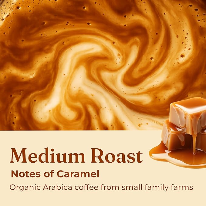 Four Sigmatic Calm Organic Instant Coffee | Medium Roast Arabica with Reishi & Chaga Mushrooms for Stress Relief & Mood Support | USDA Organic | Half Caffeine | 10 Packets