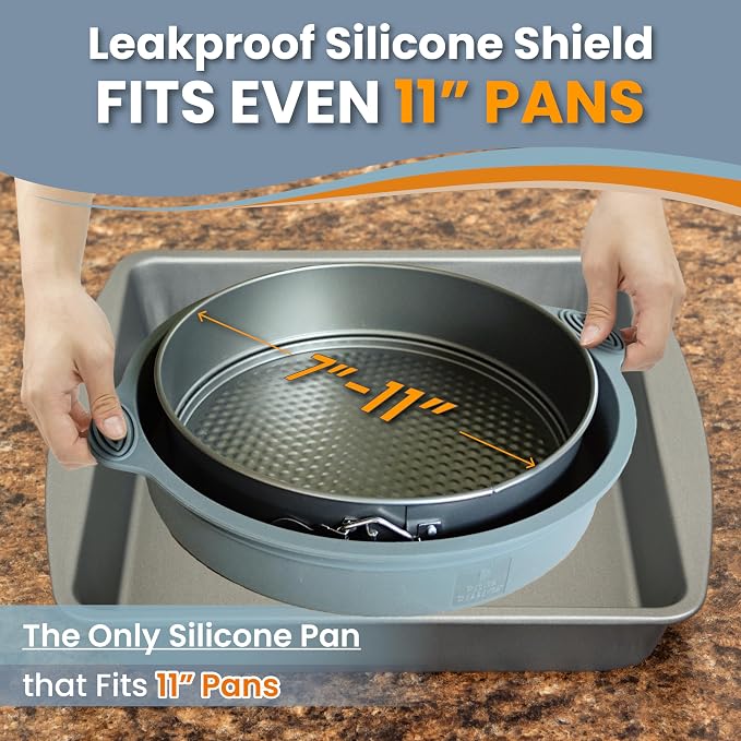 Cheese Cake Pans for Baking, NON-STICK Springform Pan Set & SILICONE SLEEVE | 6, 8, 10 in, NO LEAKS IN WATER BATH - Sturdy Silicon Protector for FOIL-FREE Cheesecake Baking, Durable Carbon Steel 0.4 mm - Image 6