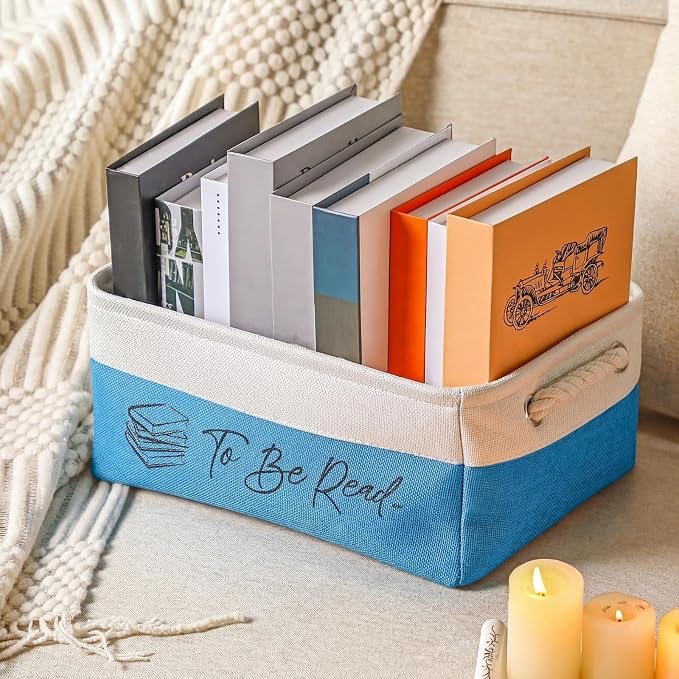 Marsui Book Lover Gifts Tbr Book Storage Basket to Be Read List Storage Bin Bookish Accessories Bookworm Gift for Club Members Student Teacher Reading Accessories - Image 7