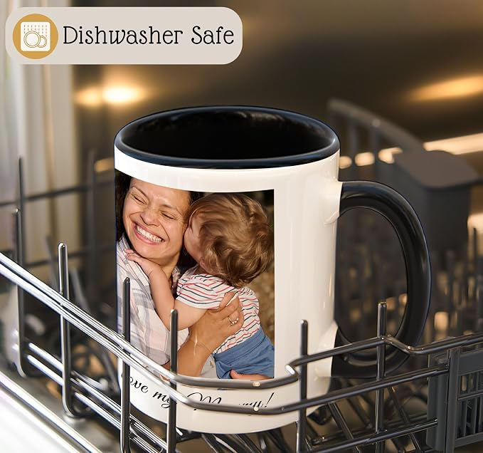 Personalized Coffee Mug | Custom Photo Text or Logo Ceramic Mug | Customized 11 Oz Tea Cup – Unique Gift for Men & Women | Taza Personalizadas Design with Picture and Words | White – Black - Image 2