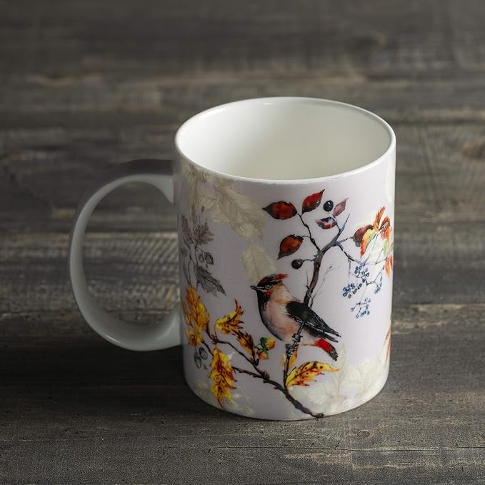 Maison d' Hermine Coffee Mug with Handles Tea Cups (15 Ounce, Pack of 1) | Fine Bone China Coffee Mugs for Hot Beverages Cappuccino Latte Home Restaurant Spring Summer -Equinoxe - Grey - Sparrows - Image 8