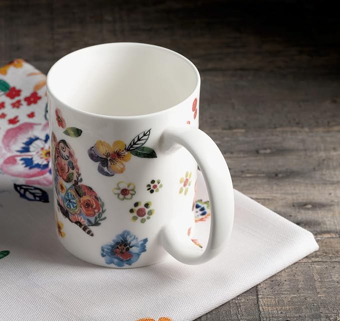 Maison d' Hermine Coffee Mug with Handles Tea Cups (12 Ounce, Pack of 1) | Fine Bone China Coffee Mugs for Hot Beverages Cappuccino Latte Home Spring Summer -Happy Florals - High Summer Butterfliess - Image 9