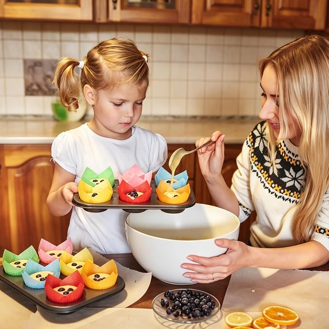 150 Pcs Mini Cupcake Liners Muffin Liners Baking Cups | Tulip Cupcake Liner for Baking Wedding, Birthday, Baby Shower Parties, 6 Colors - Image 7