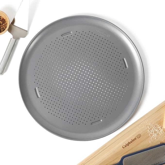 Calphalon Titan Steel Pizza Pan, 16-Inch Nonstick Pizza Pan For Oven, Pizza Baking Tray PFA Free, Heavy Duty Carbon Steel Bakeware for Even Heating, for Crisp Crust, Flatbreads, Baking - Image 4
