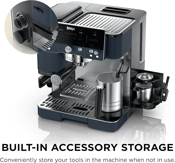 Ninja Luxe Café Premier Espresso & Rapid Cold Brew, Cyberspace, ES601CY | Drip Coffee, Built-in Coffee Grinder, Hands-Free Milk Frother, Assisted Tamper for Cappuccinos & Lattes - Image 8