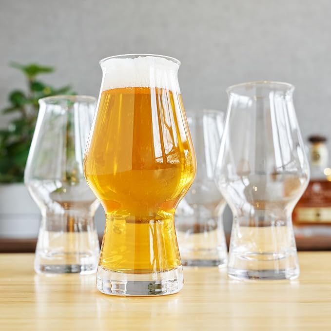 True IPA Beer Glasses, Clear Pint Glasses for IPAs, Pilsners, Pale Ales, Stouts, Game Night, Beer Gifts for Men, BBQ Outdoor Party, Holiday, Stylish Home Bar Glassware, 16 oz, Set of 4 - Image 5