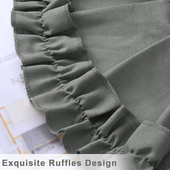 Likiyol Linen Valances for Windows Farmhouse Window Valances with Ruffle Rustic Country Light Filtering Kitchen Valance Curtains Rod Pocket Valance for Bathroom Cafe, Grey, 52" W X 18" L - Image 6