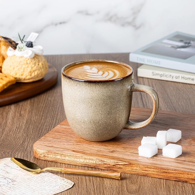 AmorArc 12oz Coffee Mugs, Ceramic Coffee Mugs set of 6 for Man, Woman, Dad, Mom, Modern Coffee Mugs with handle for Latte/Cappuccino/Milk/Cocoa. Dishwasher&Microwave Safe - Image 3