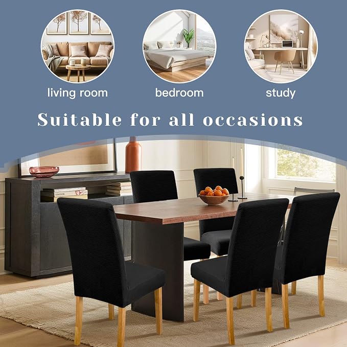 BIETYONE Waterproof Dining Chair Covers, Stretch Seat Protector, Washable | 4 Pack, Waterproof, Spill Resistant, Washable, Stretch Fit, Easy Clean Chair Protector - Image 8