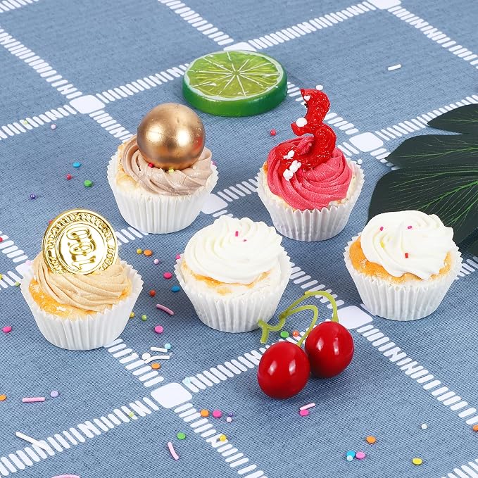 Caperci 500 Count Mini Cupcake Liners White Muffin Liners Greaseproof No Smell Small Cupcake Wrappers Baking Cups - Image 3