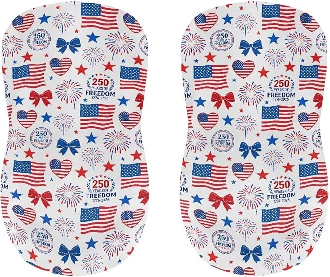 USA Flag Bar Stool Covers 250th Anniversary Patriotic Seat Covers for Dining Room Chairs Stretchable High Mid Low Swivel Chair Seat Covers - Image 4