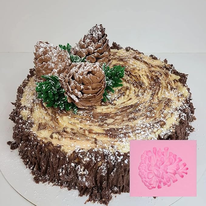 Christmas Holly Leaves Fondant Silicone Molds, Pinecone Chocolate Molds for Cake Decoration Cupcake Topper Candy Sugar Craft Gum Paste Resin
