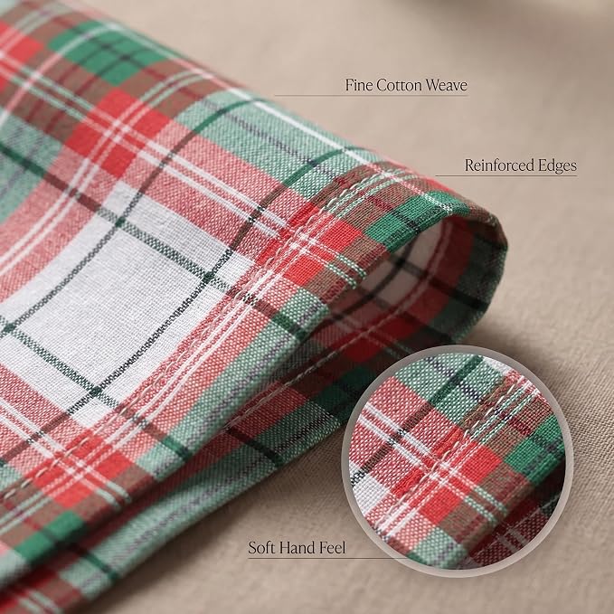 Urban Villa Cloth Napkins Cotton 20x20 (Set of 12) Christ Check - Image 5