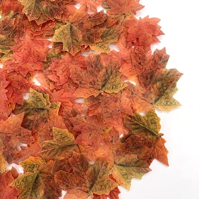 Weraru 90 Pcs Edible Fall Leaves Gold Leaf Cupcake Toppers, For your Party Cake Toppers Decoration - Image 3