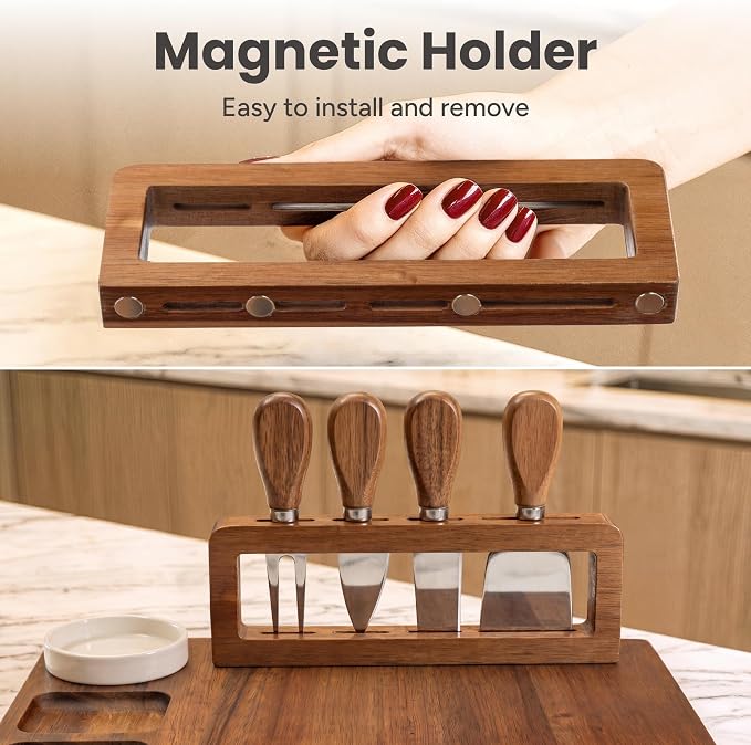 SMIRLY Charcuterie Board Set with Serving Accessories, Large Acacia | Housewarming and Wedding Gift for Women, Perfect for Movie Nights, Gatherings and Serving Cheese, Fruits and Snacks - Image 3