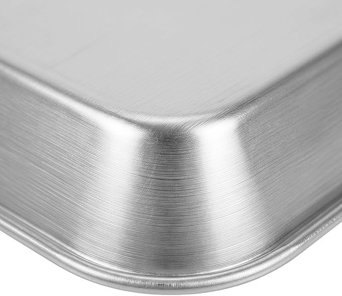 ibasenice 4pcs Stainless Steel Bakeware, Non-Stick Baking Cake Trays for Toaster Oven: 5.5 X 5.5" Multipurpose Pastry Making Sheet for Bread/Cookie Baking - Image 3