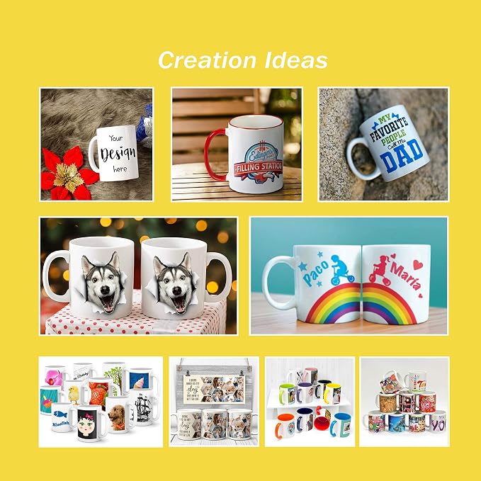 RAINBOWTIE Sublimation Mugs Blank, 12PCS White Coated Ceramic Coffee Cup | White Coated Ceramic Cup for party,casual dringking water,juice,milk,latte - Image 4
