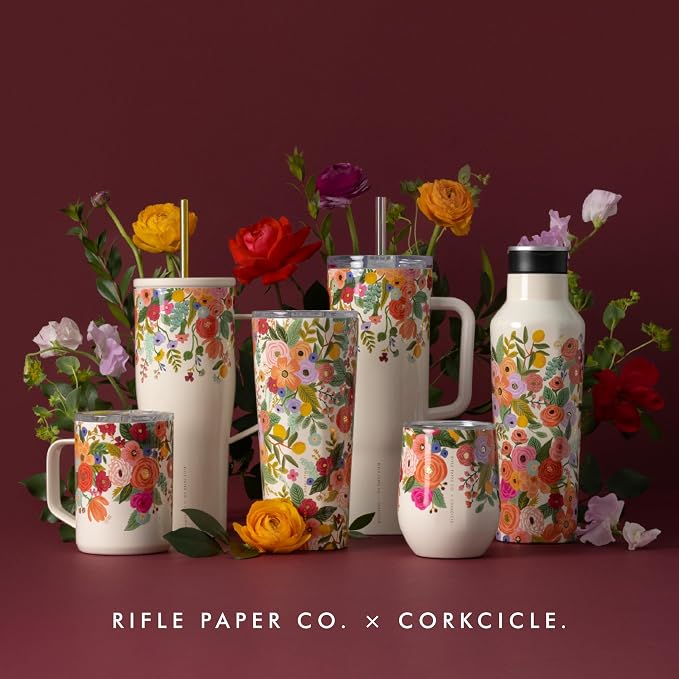Corkcicle x Rifle Paper Co. Triple Insulated Coffee Mug with Lid & Handle - Keeps Beverages Hot for 3+ Hours - Gift for Mom - Great for Mother's Day or Christmas - 16 oz - Nutcracker Green - Image 7