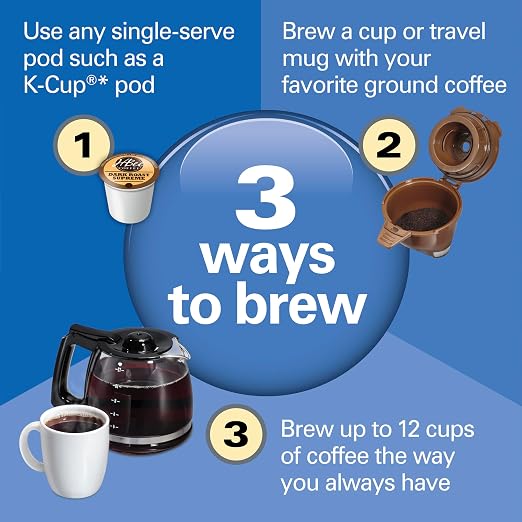 Hamilton Beach FlexBrew Trio 2-Way Drip & Single Serve Coffee Maker | Single Serve Coffee Maker & 12 Cup Coffee Maker | Compatible With K-Cups, Pods or Grounds | Fast Brewing | Black | 49902JN - Image 5