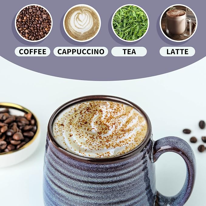 HASENSE Large Coffee Mug for Women Mom, 20 oz Ceramic Coffee Cups for Kitchen, Big Coffee Mug for Latte Coffee Tea Soup, Perfect for Gifts, Dishwasher and Microwave Safe, 1 PCS (Purple) - Image 6
